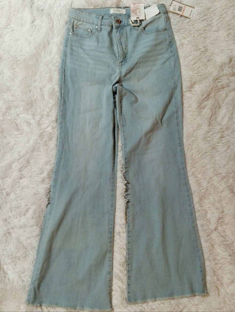 Jessica Simpson Pale Blue High-Rise Wide Leg Jeans Nwt